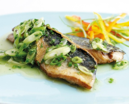 Grilled Fillet of Mackerel with a Parsley and Spring Onion Dressing